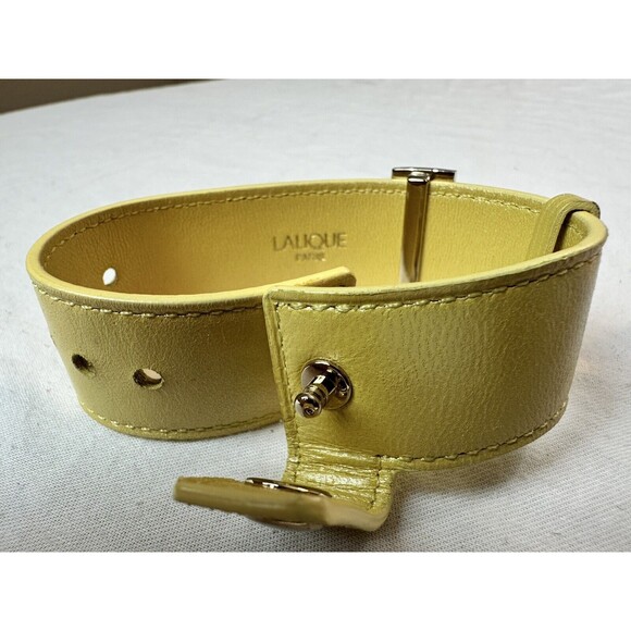 LALIQUE | LAMB LEATHER YELLOW CRYSTAL CHARM BRACELET ✪NEW✪ - Picture 1 of 6